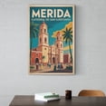 thumbnail image 6 of Retro Vintage Travel Poster Wall Art Catedral De San Ildefonso Merida Mexico Colonial Cathedral Print Canvas Poster, 6 of 8