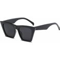 thumbnail image 1 of A pair of square cat-eye female sunglasses fashion oversized cat-eye classic female sunglasses (black frame with gray lenses), 1 of 3