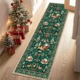 thumbnail image 5 of Christmas Rug 19.69x70.87 Inch, Washable Hallway Christmas Runner Rug, Non-Slip Low-Pile Soft Kitchen Rug, Vintage Xmas Holiday Decor Throw Entry Foyer Mat for Entrance Laundry Living Room, Red, 5 of 6