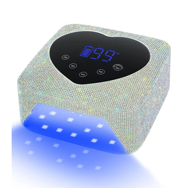 Lámpara UV para uñas HUGMAPLE, inalámbrica, 72 W, recargable con 5 temporizadores