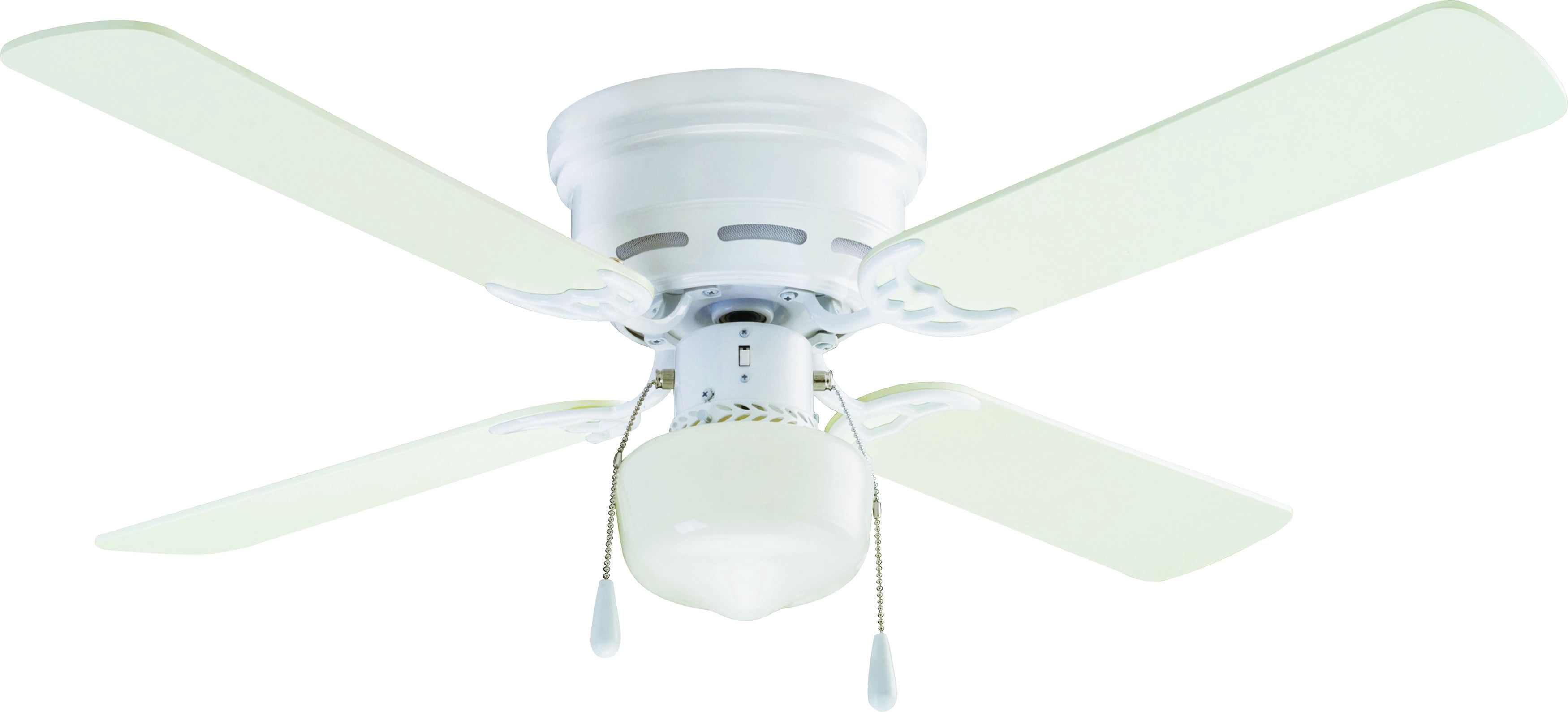 42 Mainstays Hugger Indoor Ceiling Fan With Light White Walmart Com