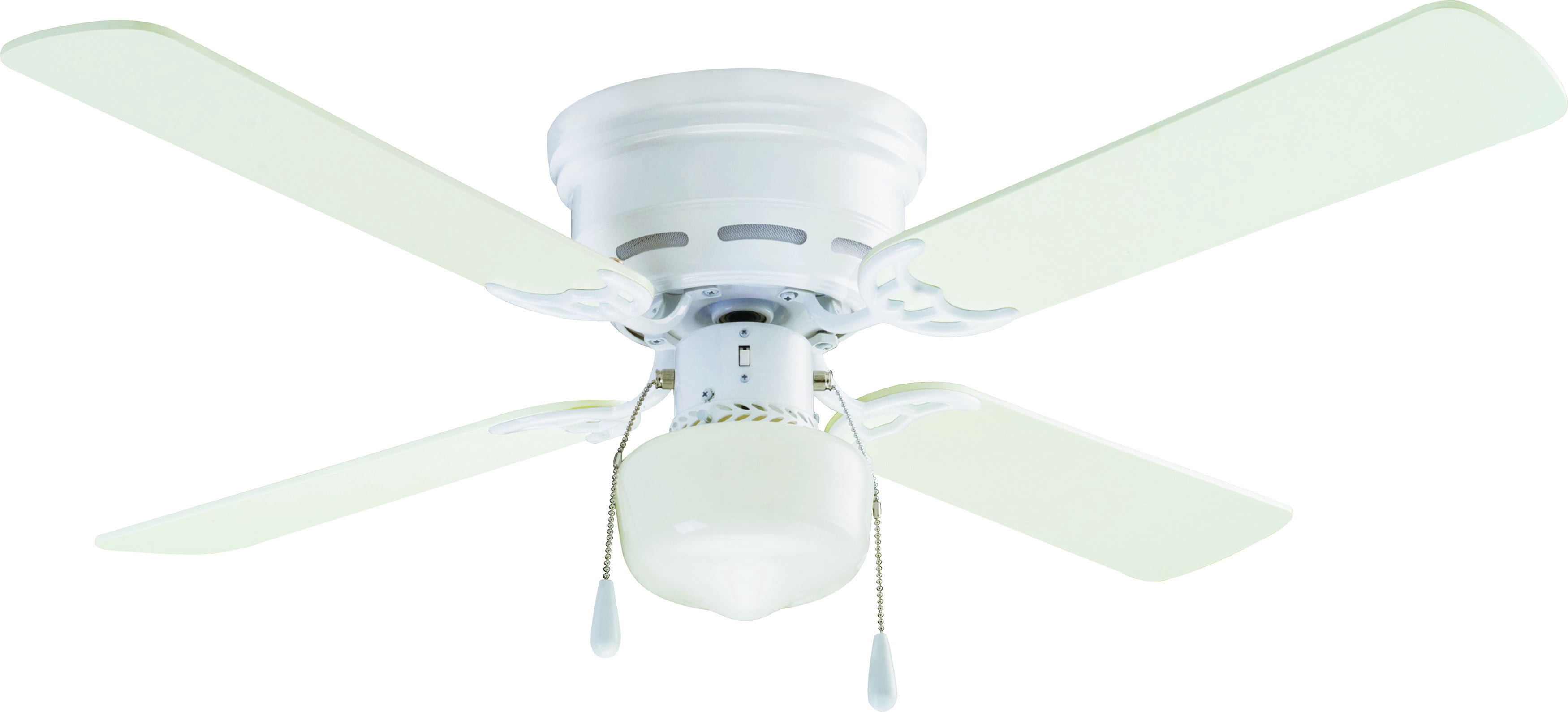 42" Mainstays Hugger Indoor Ceiling Fan with Light, White