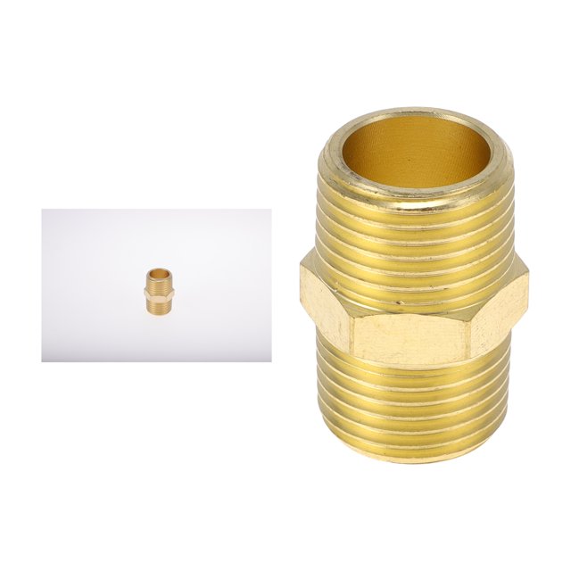 Conectores macho hexagonales de latón 1/2"NPT de Unique Bargains 2 Pcs