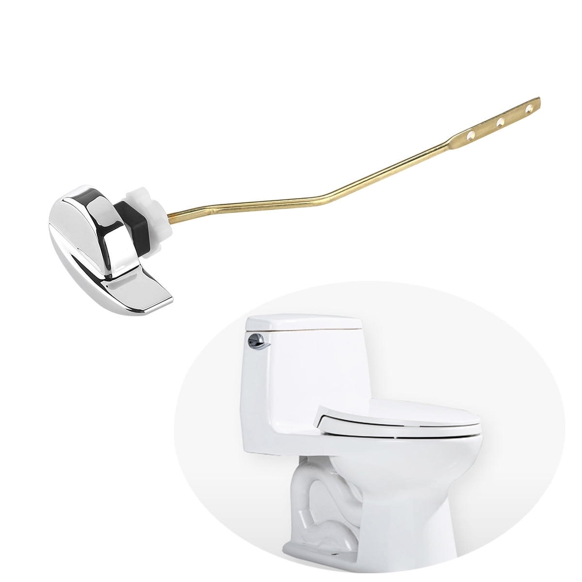 Side Mount Toilet Flush Lever Handle For Angle Fitting Bathroom Toilet Tank 2Pcs 
