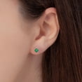 thumbnail image 2 of GemsNY May Birthstone - Classic Four Prong Round Emerald Stud Earrings (Grade - A | 1.50ct), 2 of 5