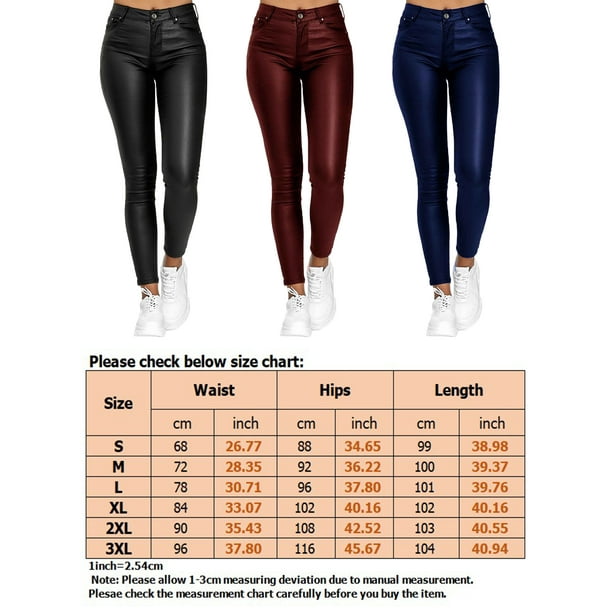 MAWCLOS Women Leggings High Waist Yoga Pant Button Faux Leather