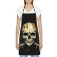 thumbnail image 3 of Pofeuu Gothic Winged Skull Print Aprons with Pockets, Cute Aprons for Kitchen, Cooking, Server, Barber, Chef Apron, 3 of 7