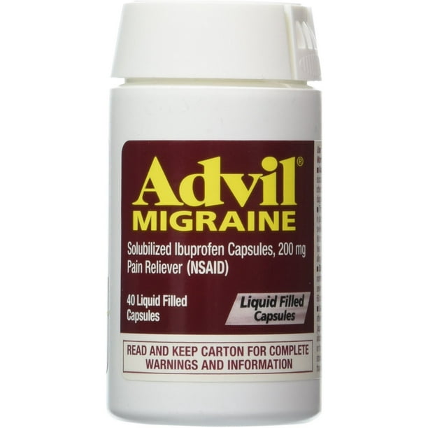 6 Pack Advil Migraine 200 mg Liquid Filled Capsules 40 ea Walmart
