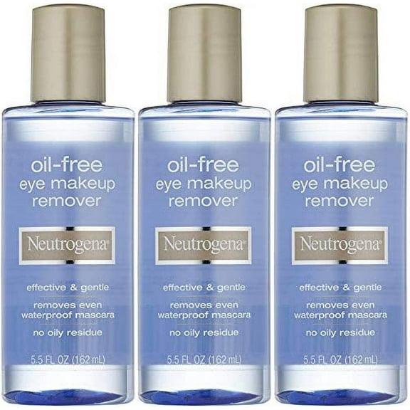 Neutrogena Cleansing Oil-Free Eye Makeup Remover, 5.5 Fluid Ounce (Pack of 3)