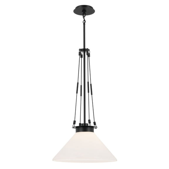 52581BK Kichler Lighting Albers - 1 Light Pendant-31.25 Inches Tall and 18.25 Inches Wide-Black Finish    -Traditional Installation