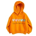 thumbnail image 3 of CUZIBR Unisex Boys Girls Casual Sweatshirt Cute Love Heart Print Hooded Sports Shirt Relaxed Cozy Soft Fall Winter Coat Daily Wear,Orange,7-8 Years, 3 of 3