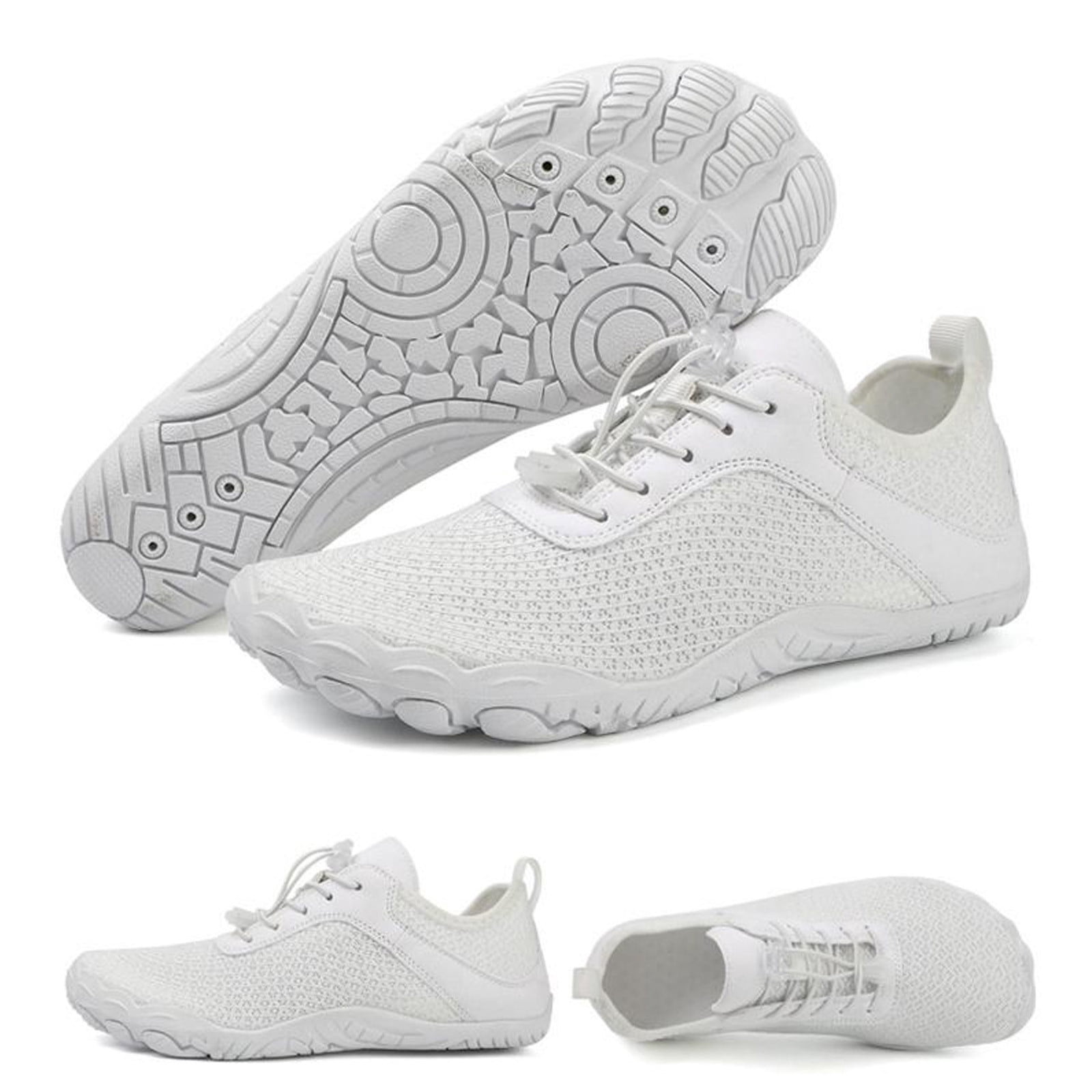 Mepaouo Women Men Water Shoes Quick Dry Barefoot Aqua Sport Hiking Diving Walking Shoes(White,11)
