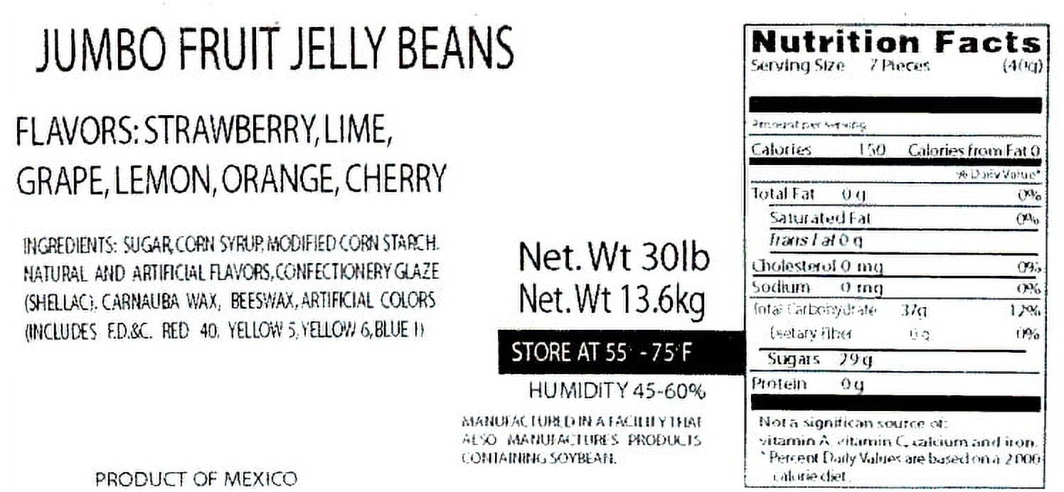 SweetGourmet Jumbo Assorted Fruits Jelly Beans | Bulk Unwrapped | 3 Pounds