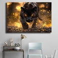 thumbnail image 5 of Mudket Panther Gold Canvas Wall Art, Framed Dark Jungle Animal Wall Decor for Men Living Room, Trendy Leopard Print Room Decor, Ready to Hang - 12"L x 8"W, 5 of 10