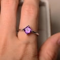 thumbnail image 4 of 4 Prong Princess Cut Amethyst Solitaire Women's Engagement Ring 925 Sterling Silver, 4 of 4