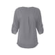 thumbnail image 5 of Qarigey Camisa de mujer con cuello en V Blusa suelta Manga larga Color sólido Top casual Prendas para la parte del cuerpo Gris M, 5 of 6