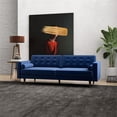 thumbnail image 5 of Harriet Mid-Century Modern Tufted Back Velvet Sofa in Dark Blue, 5 of 7
