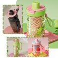 thumbnail image 2 of Plastic Double Drinking Straw Cup Large Capacity Mug Tumbler Straw Cup^, 2 of 8