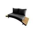 thumbnail image 4 of Deko Living 6 Place Seating Outdoor Gray Aluminum and Teak Contour Sofa Set, 4 of 5