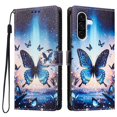 thumbnail image 2 of Colorful Painted Wallet Phone Case for Samsung Galaxy A57 5G 6.7" , PU Leather Flip Folio Cover With Card Slots, Magnetic Closure, Kickstand, Shockproof Protective Phone Case,Blue Butterfly, 2 of 10