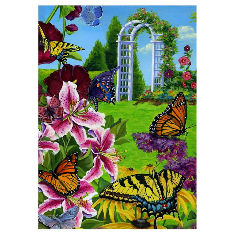 Toland Home Garden Butterflies in the Garden Flag - Walmart.com