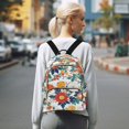 thumbnail image 7 of FORMRS Mini Backpack Purse for Women Travel Daypack Casual Shoulder Bag, Colorful Flowers Pattern, 7 of 7