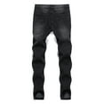 thumbnail image 4 of ORQ Men Full-length Low Waist Slim Fit Pants Ripped Denim Jeans, 4 of 4