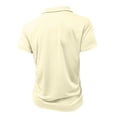 thumbnail image 6 of GrmtClth Polo Shirts for Men 2026 Spring Fashion Short Sleeve Golf Shirt Loose Quarter Zip Tee Dressy Collared Outfit with Pocket Beige 2XL, 6 of 6