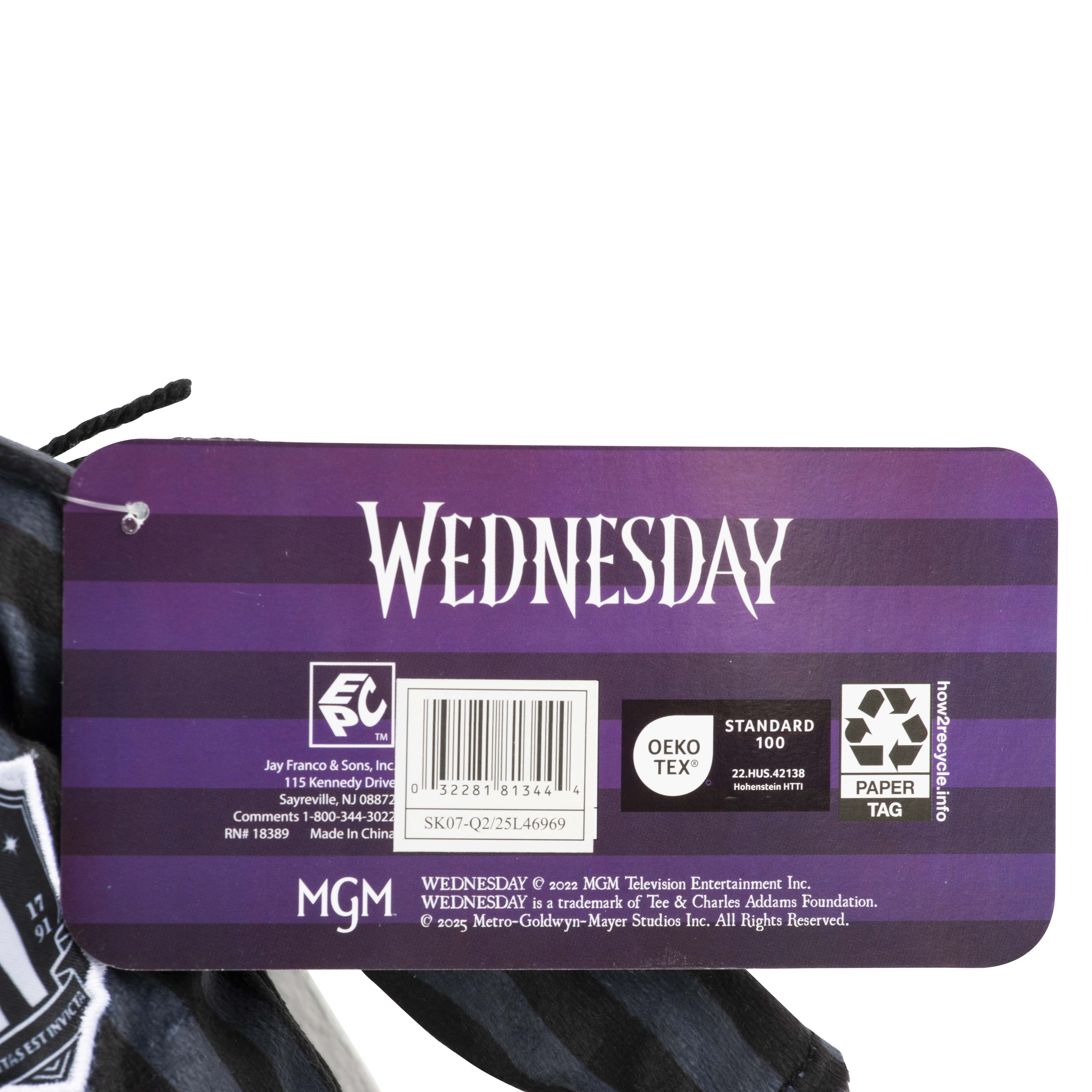Wednesday Addams Pillow Buddy, Polyester, Black, MGM