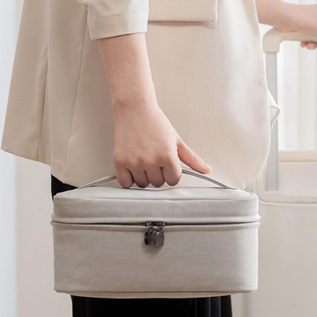 Bolsa organizadora de maquillaje, con bolsa desmontable, resistente , bolsa de cosméticos, para grandes Gris shamjiam Neceseres