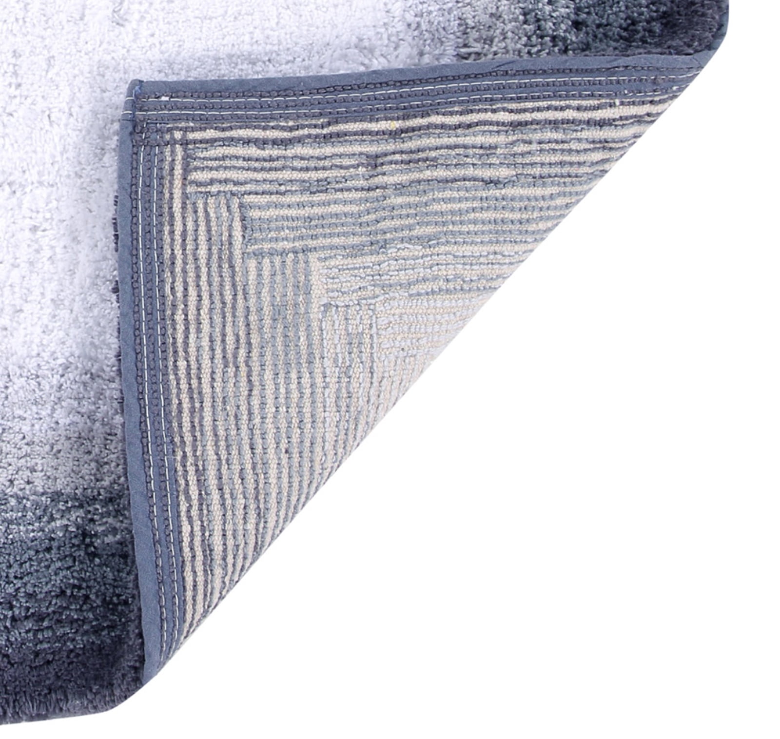 Better Trends Square Bath Mat 24" x 24", 100% Cotton Non Slip Bathroom Rug, Water Absorbent, Machine Washable Bath Rug, Gray - Torrent Collection