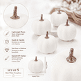 thumbnail image 5 of Mini Artificial Pumpkins 5 Pack, White Foam Pumpkins, Small Fall Table Decorations for Thanksgiving Halloween Mantel Tray Bowl Home Decor, 1.5*1.5in, 5 of 7