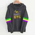 thumbnail image 4 of Mardi Gras Pullover Hoodie Sweatshirt for Women Long Sleeve Casual Loose Crewneck Pullover Funny Print Colorful Striped Tops, 4 of 4