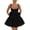 A-Black105, variant on Corset Mini Dress for Women Wide Straps Glitter Mesh Fabric Back Bow Detail Flared Skirt Homecoming Dresses