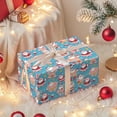 thumbnail image 5 of Vintage Kraft Christmas Wrapping Paper 5 Count, Classic Santa Snowflake Bell Print Holiday Gift Wrap Paper, Thick Kraft Paper for Christmas Birthday Party Gifts, Easy Storage Flat Pack, Blue, 5 of 6