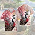 thumbnail image 3 of Nueva camisa de moda con diseño de pájaro para hombre, camisas casuales de verano de manga corta, blusas hawaianas con estampado 3D de pavo real para playa, blusa masculina Harajuku, 3 of 5