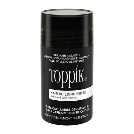 Toppik Hair Building Fibers, White, 12g (Best Way To Apply Toppik)