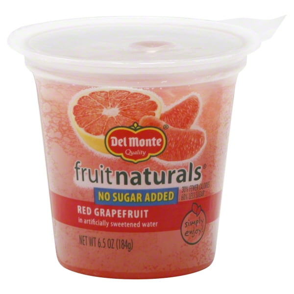 Del Monte Fruit Naturals Red Grapefruit in Artificially Sweetened Water 6.5  oz. Cup - Walmart.com - Walmart.com