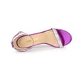 thumbnail image 5 of BLISSFUL STEP Women's Solid Color Open Toe Rhines Ankle Strap Stiletto Sandals Purple 9, 5 of 8