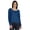 Blue, variant on Long Sleeve Cotton Tshirt Street Style Wear Scoop Neck Tee Shirt For Women Wear