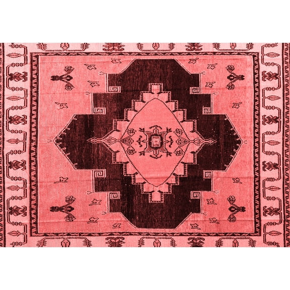 Ahgly Company Indoor Rectangle Abstract Red Modern Area Rugs, 5' x 7'