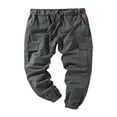 thumbnail image 3 of Pantalon Slim Fit Urbain Jambe Droite Décontracté Crayon Jogger Cargo pour Hommes, 3 of 4