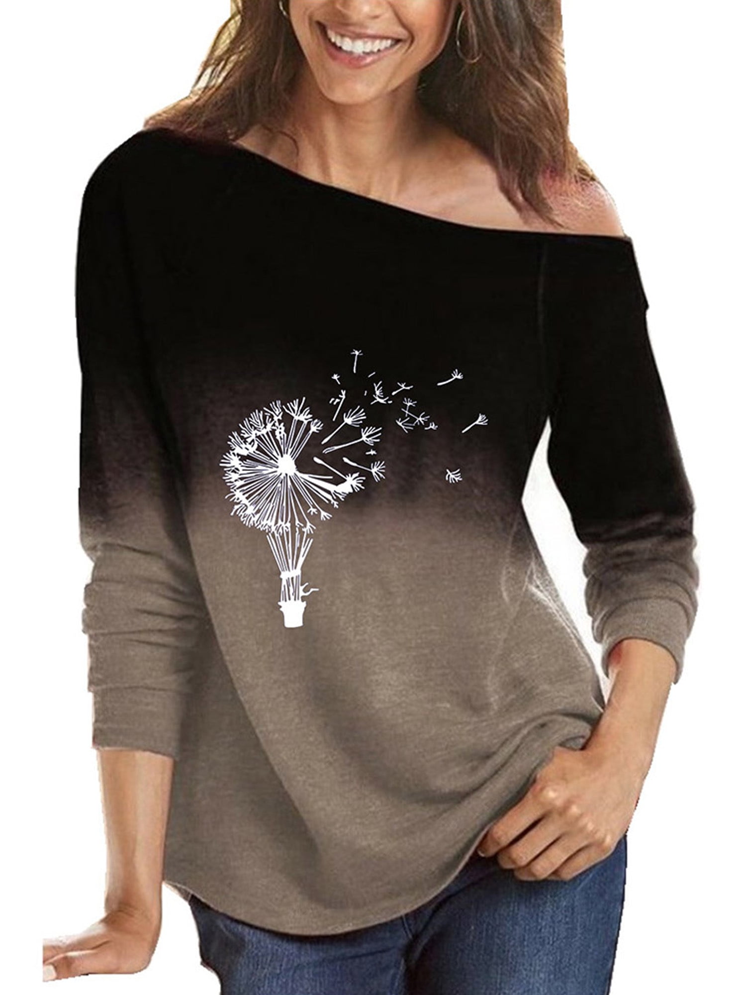 one shoulder loose t shirt