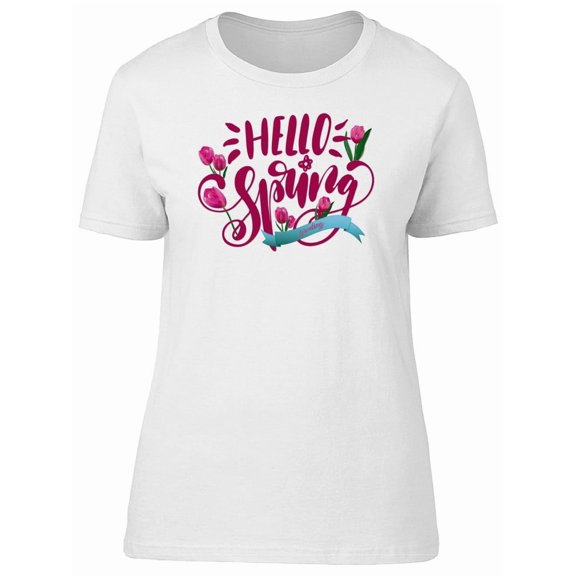 Hello Spring Magenta Roses Tee Women's -Image by Shutterstock