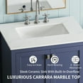 thumbnail image 5 of Topcobe 30" Freestanding Bathroom Vanity with Sink, Marble Vanity Top with Ceramic Sink, Large Storage Soft-Close Door, Solid Wood Frame, Bathroom Sink Vanity, Modern Furniture for Bathroom, Blue, 5 of 14