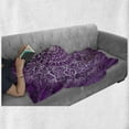 thumbnail image 6 of Purple Mandala Soft Flannel Fleece Throw Blanket, Round Swirls Healing Cosmos Growth Image, Cozy Plush for Indoor and Outdoor Use, 60" x 80", White Purple, by Ambesonne, 6 of 6