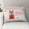 thumbnail image 2 of Happy Valentine's Day Shiba Inu Brings Love Heart Quilt Pillowcase Shibas Dog Lovers Gifts Idea Throw Pillow Cover Bed Home Decor - 02028, 2 of 5