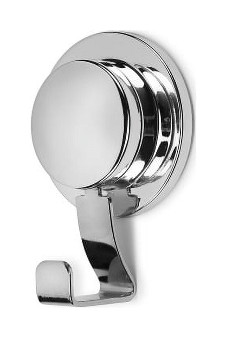 Croydex Stick n Lock Adhesive Chrome Bath Robe and Towel Holder, Durable Hand Towel Hooks