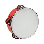 Tambourines,Wooden Tambourines Adults Drum Bell Double Rows,Hand Held Drum Bell Birch Metal Percussion,Percussion Musical Instrument Tambourine for Kids,Handheld Tambourine 6inch Red