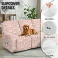 thumbnail image 6 of ZIATUBLES Recliner Chair Covers, Printed 3-Seater Stretch Reclining Sofa Cover Set of 8, Soft Fitted Furniture Protector Covers for Pet Kid Easy Care Washable Decor Accessories, Flower Pink, 6 of 9